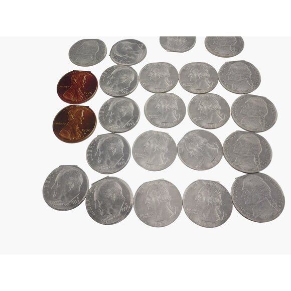 Note Pads Memo Coin Shaped Quarter Nickel Dime Pen lot 24 - Picture 2 of 16